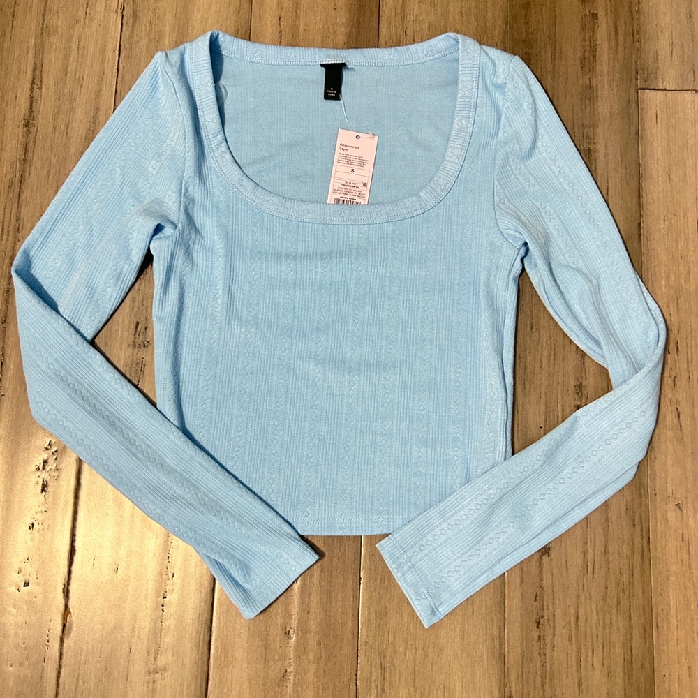 NWT Blue Long Sleeve Top